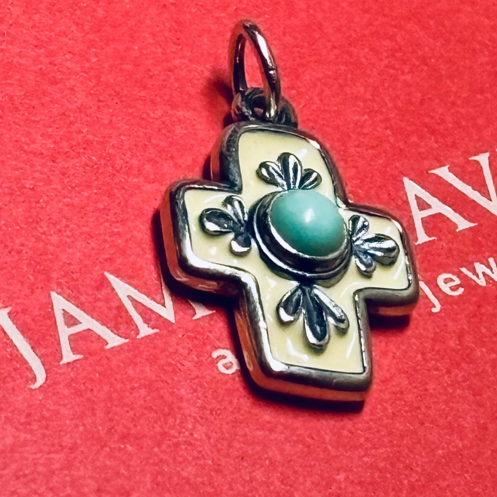 New Retired enamel floral Mission cross with turquoise! Gorgeous